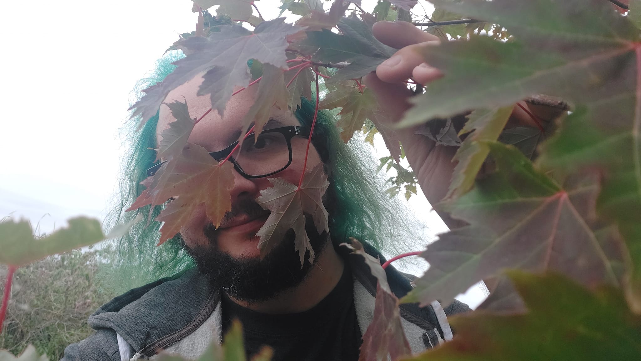 A man with green hair is visiting a freshwater marsh, photo 17